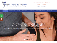 Tablet Screenshot of hillsphysicaltherapy.com